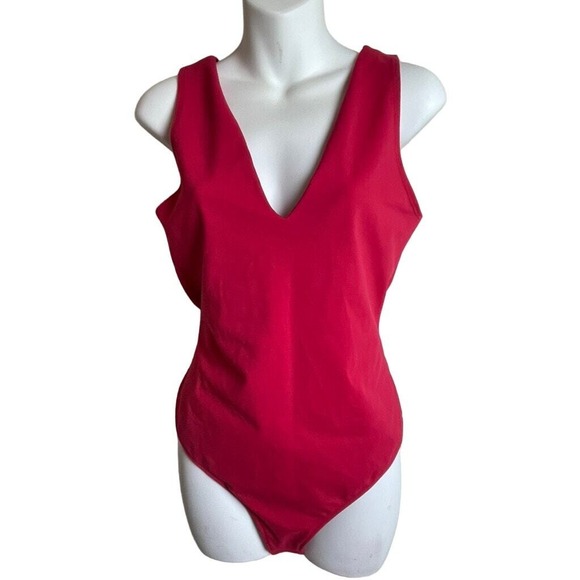 Intimately By Free People Tops - V-Neck Sleeveless Red Bodysuit